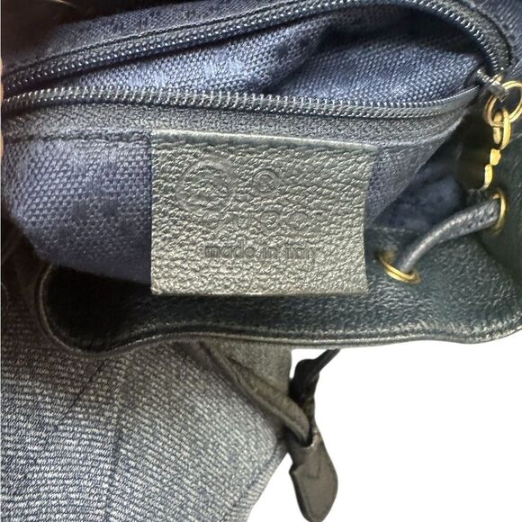 Gucci Vintage Navy Blue Suede & Leather Bamboo Handle Mini Backpack Auth main image 14